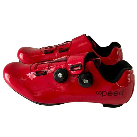 Cycling Bike Shoes Men Women Indoor Outdoor Cleat Compatible Red with Lock 43 46 - Picture 11 of 16